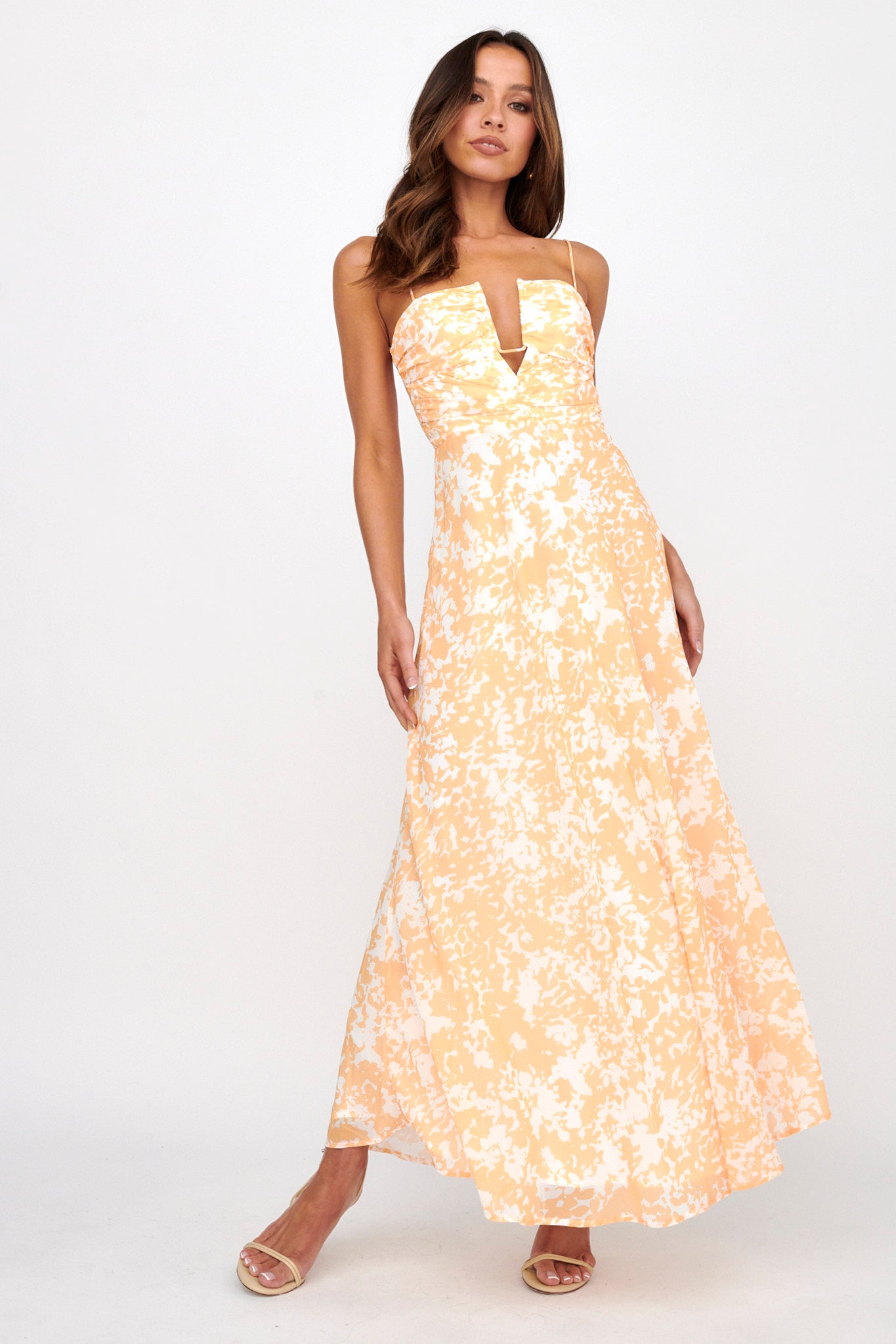 Huda U-Wire Bust Low Back Maxi Dress Yellow by Selfie Leslie Australia