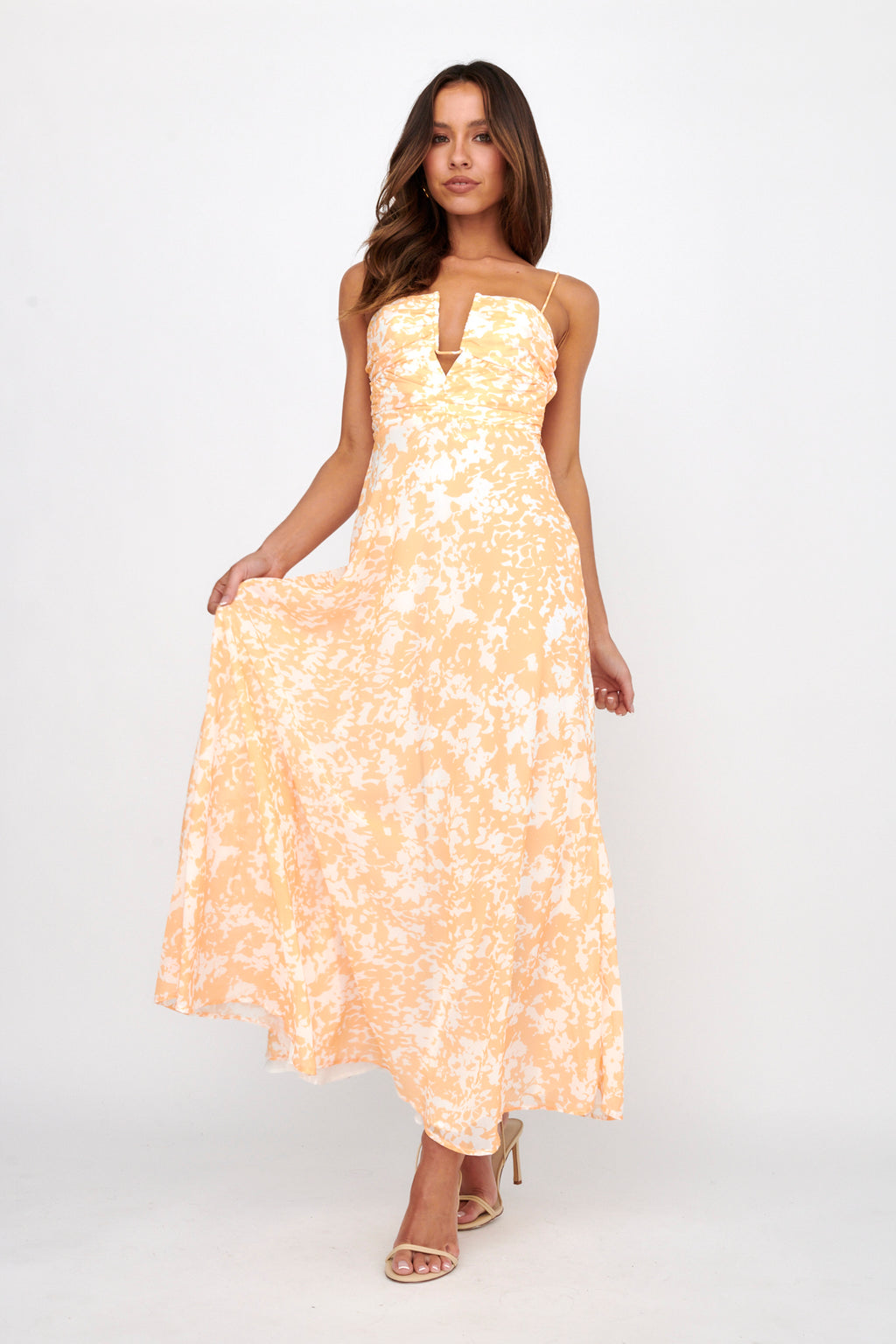 Huda U-Wire Bust Low Back Maxi Dress Yellow by Selfie Leslie Australia