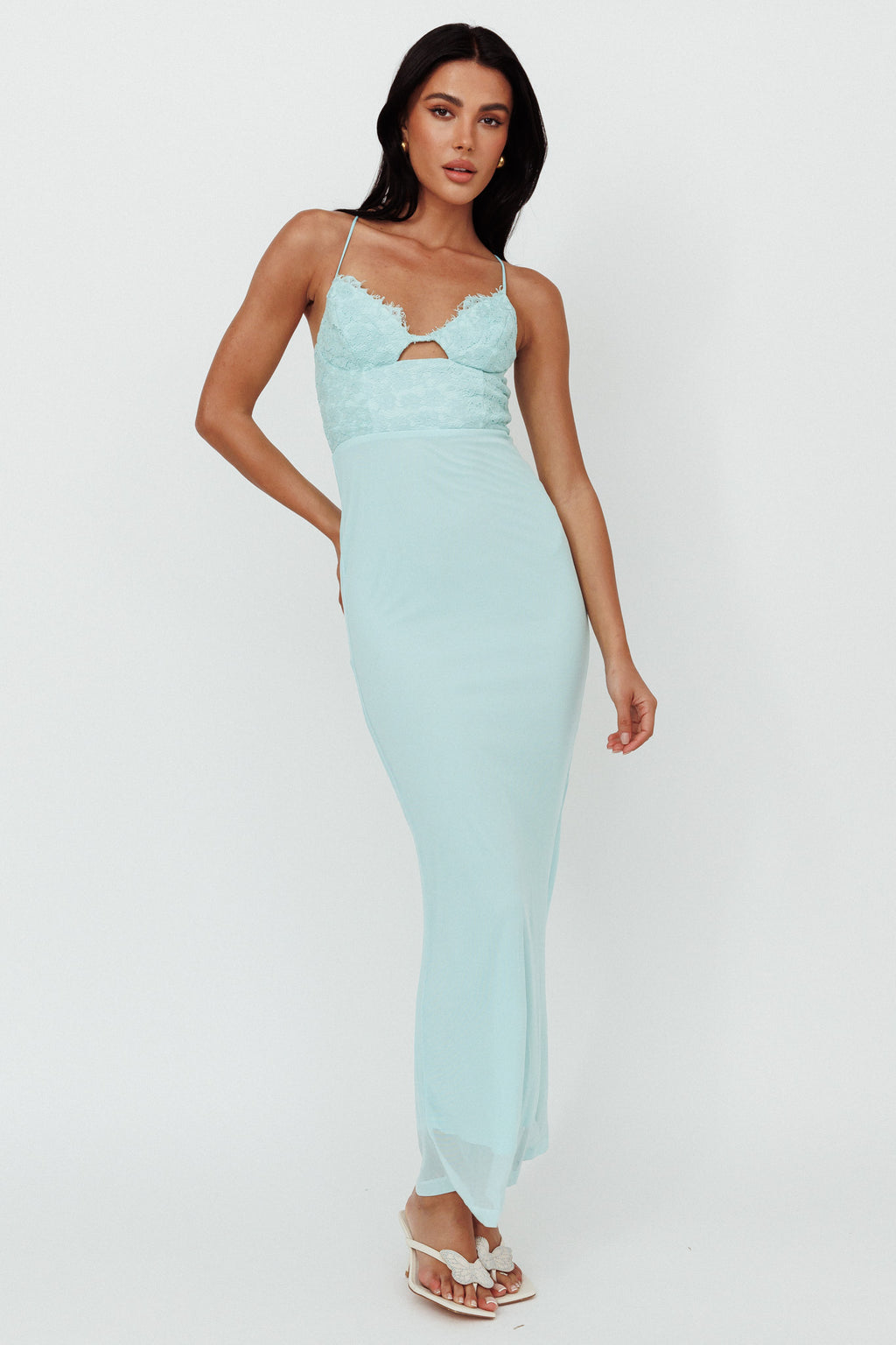 Modern Love Lace Bodice Maxi Dress Mint by Selfie Leslie Australia