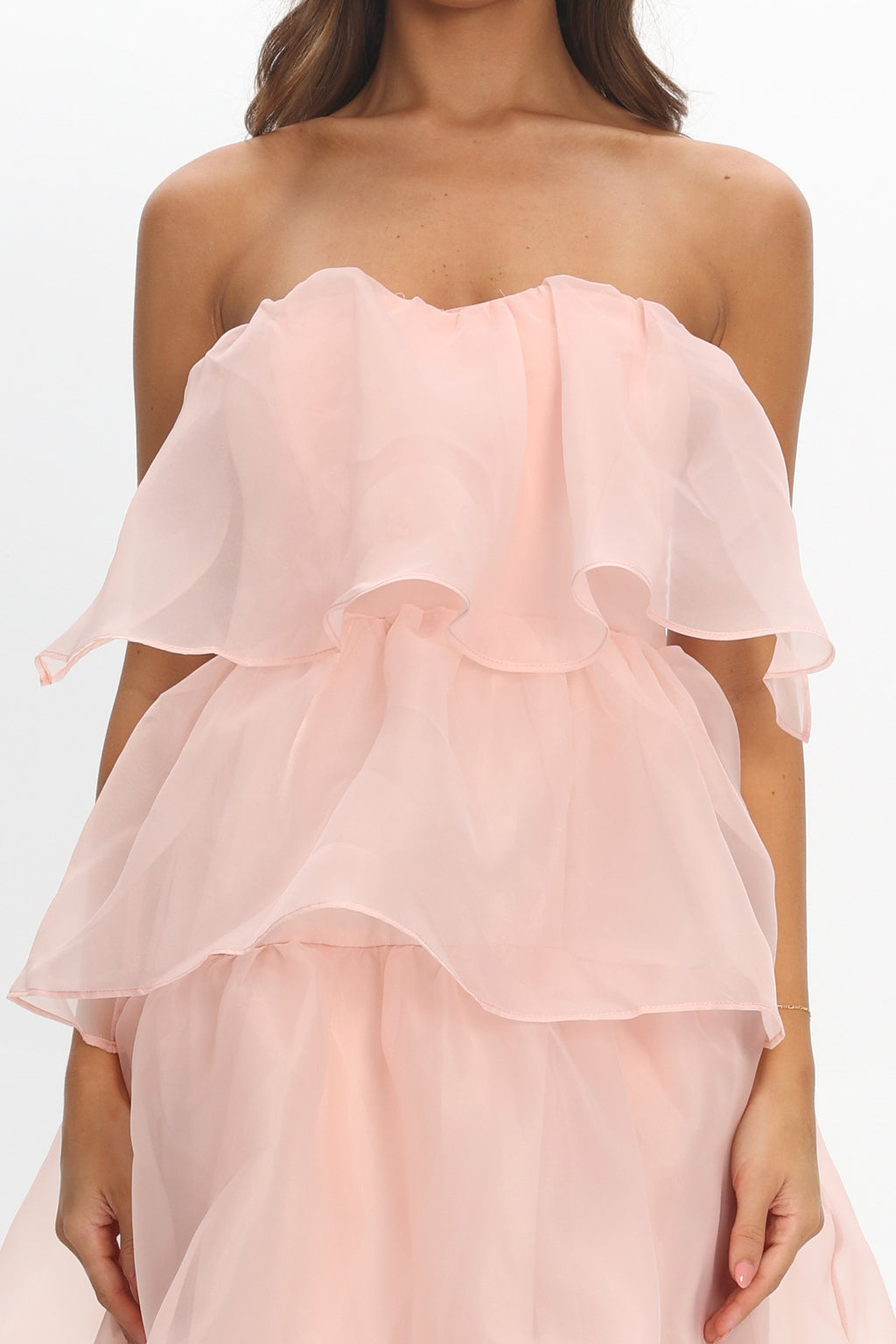 Behati Tiered Layer Midi Dress Pink by Selfie Leslie Australia