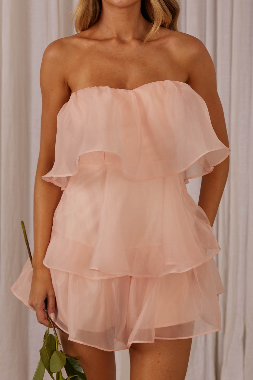 Behati Tiered Layer Romper Pink by Selfie Leslie Australia