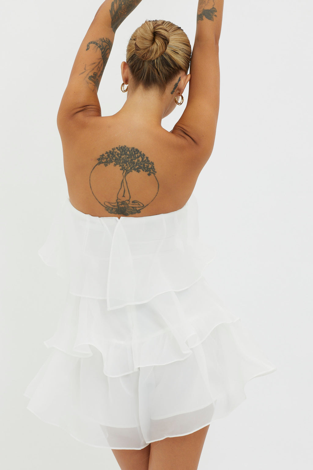 Behati Tiered Layer Romper White by Selfie Leslie Australia