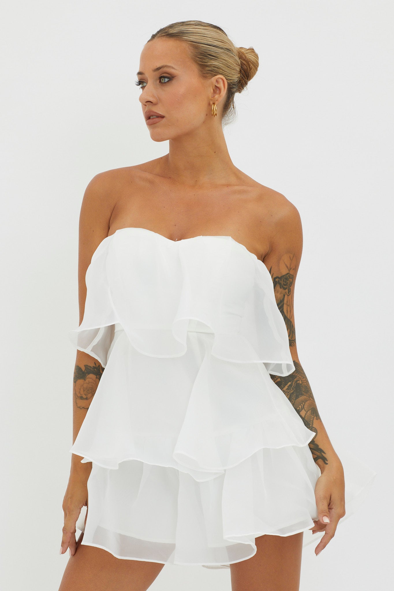 Behati Tiered Layer Romper White by Selfie Leslie Australia