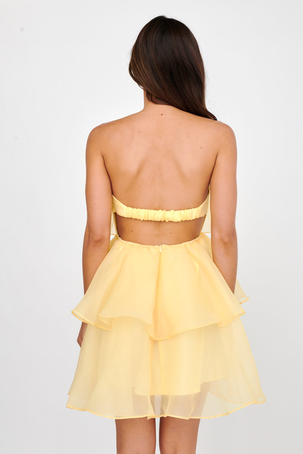 Behati Tiered Layer Mini Dress Yellow by Selfie Leslie Australia