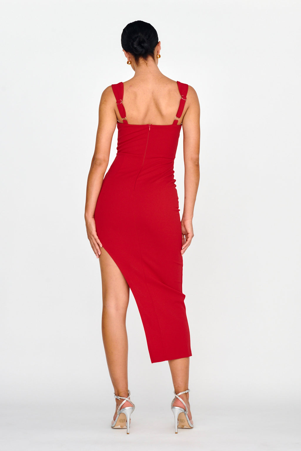 Hearts Flutter Sweetheart Neckline Dress Red by Selfie Leslie Australia