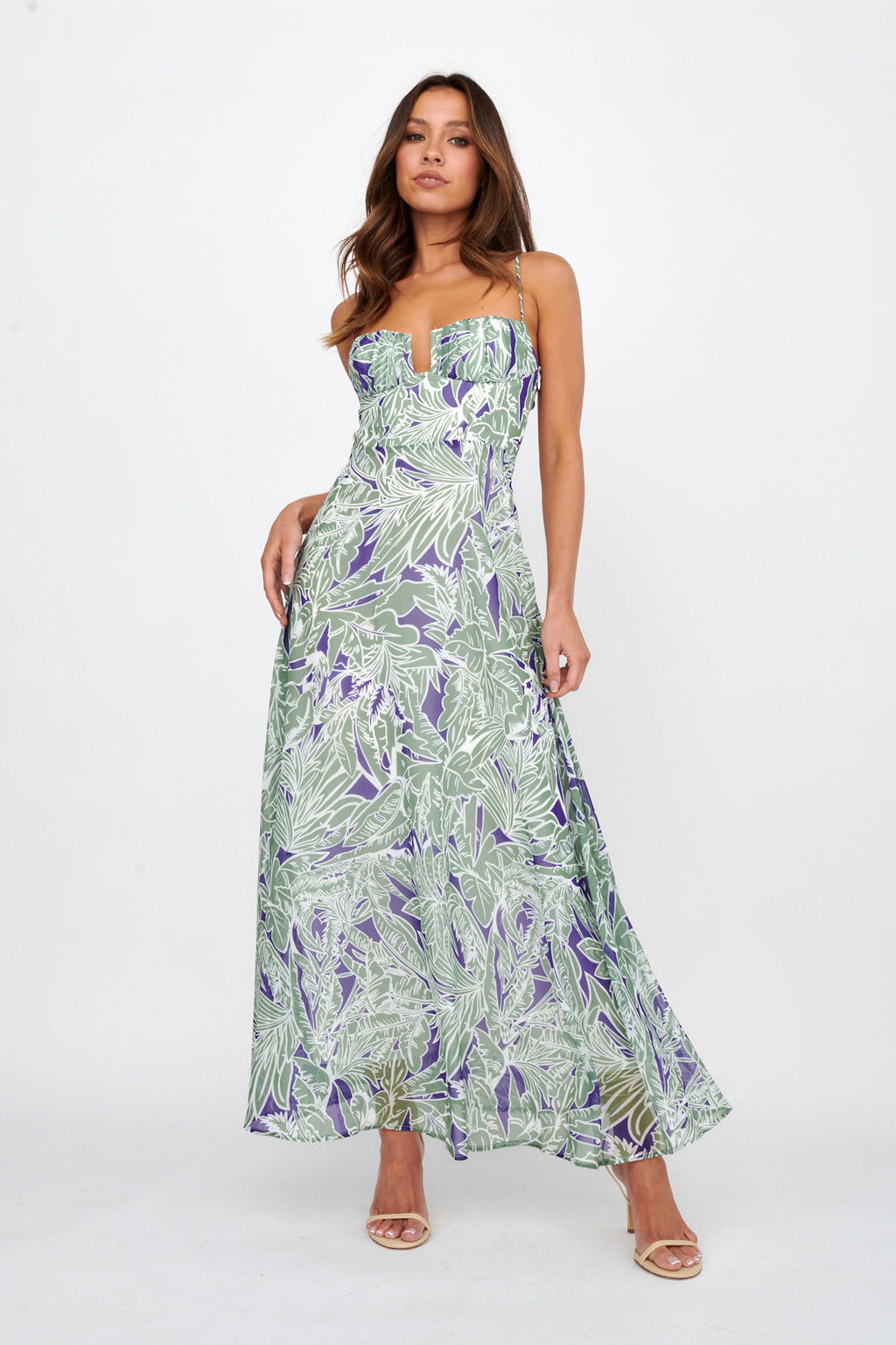 Kindred Love Gathered Bust Maxi Dress Blue by Selfie Leslie Australia