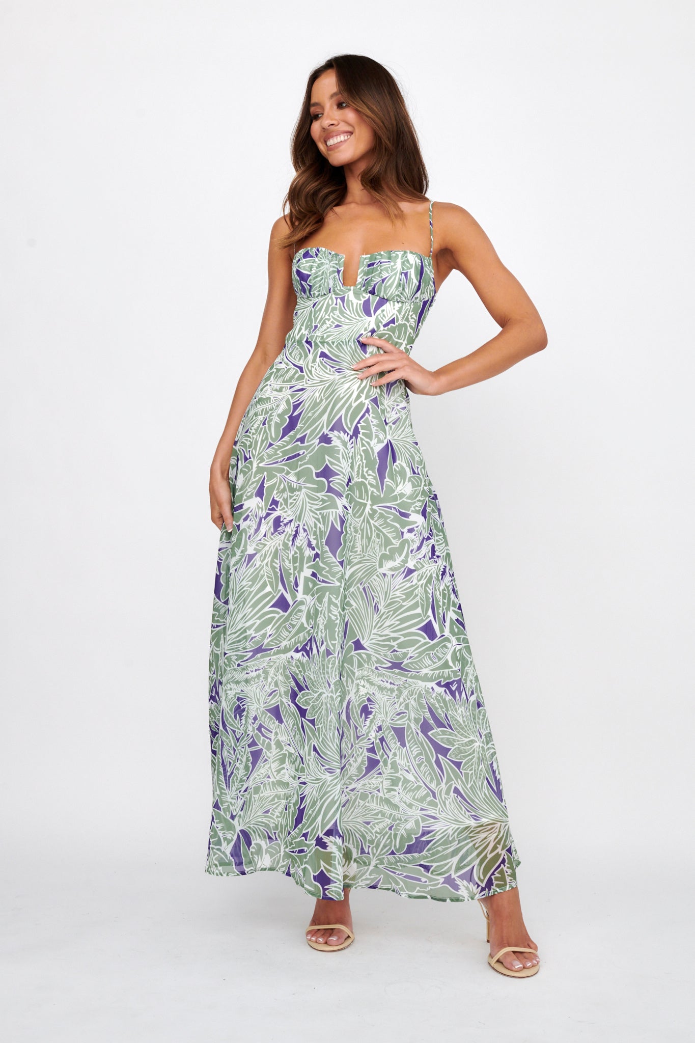 Kindred Love Gathered Bust Maxi Dress Blue by Selfie Leslie Australia