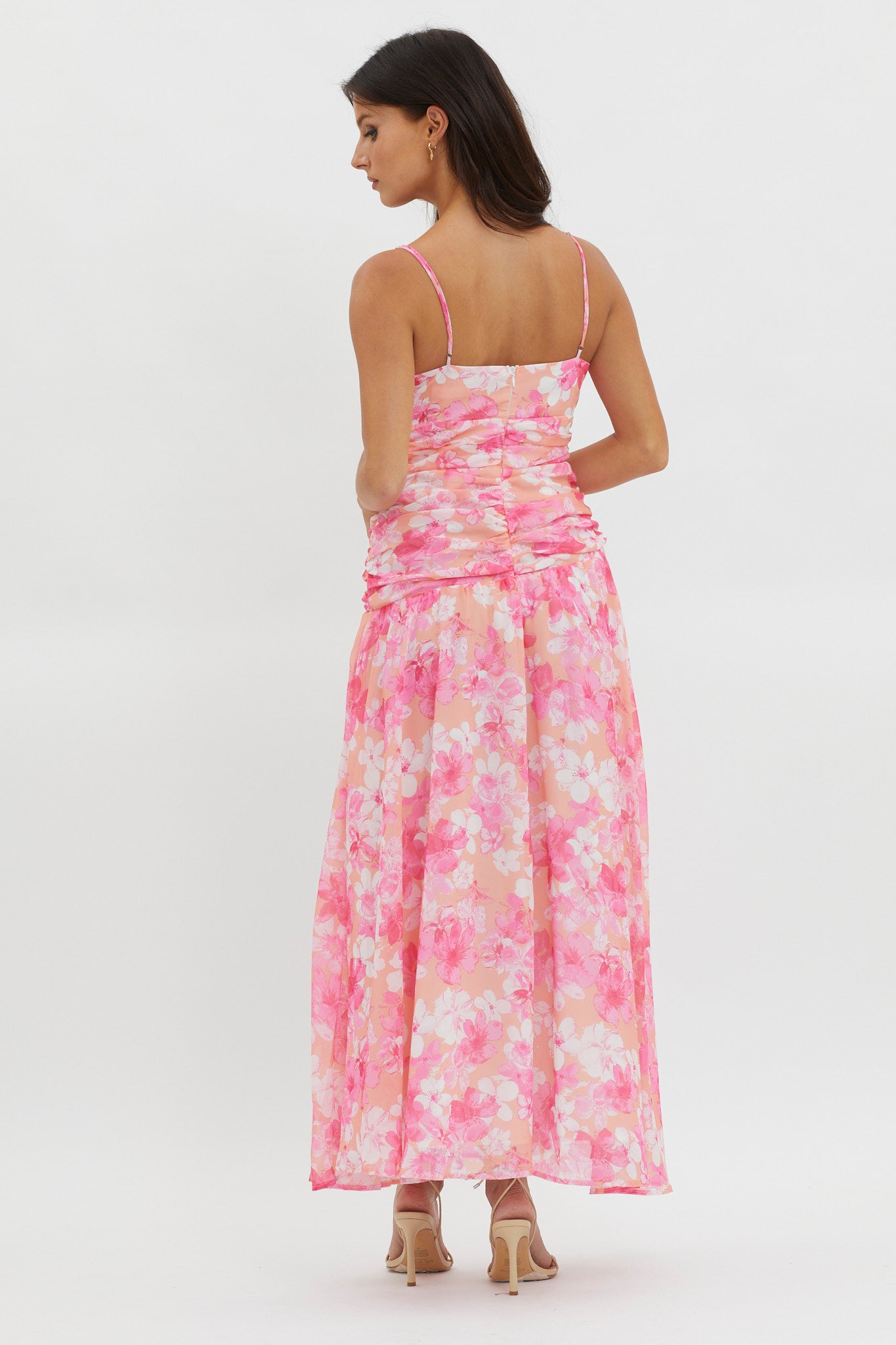 So Blessed Ruched Waist Maxi Dress Pink by Selfie Leslie Australia