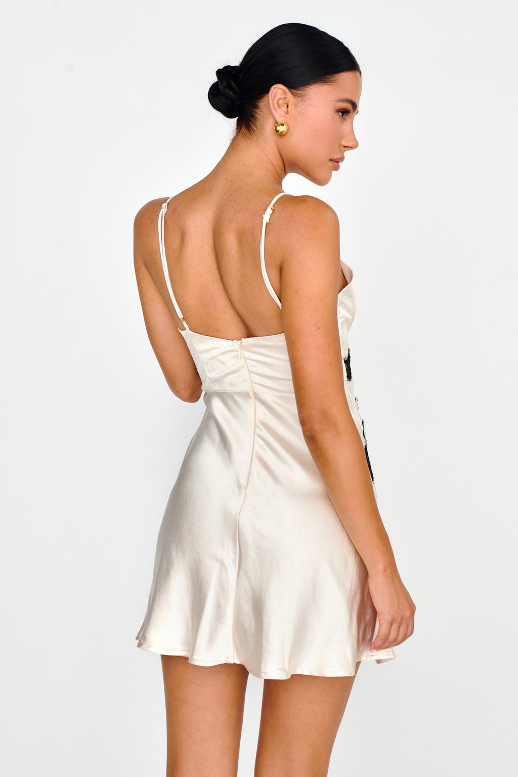 Theriz Lace Trim Cami Mini Dress Champagne by Selfie Leslie Australia