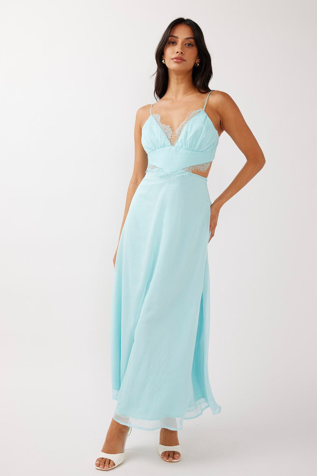 More Love Lace Trim Cut-Out Midi Dress Mint by Selfie Leslie Australia