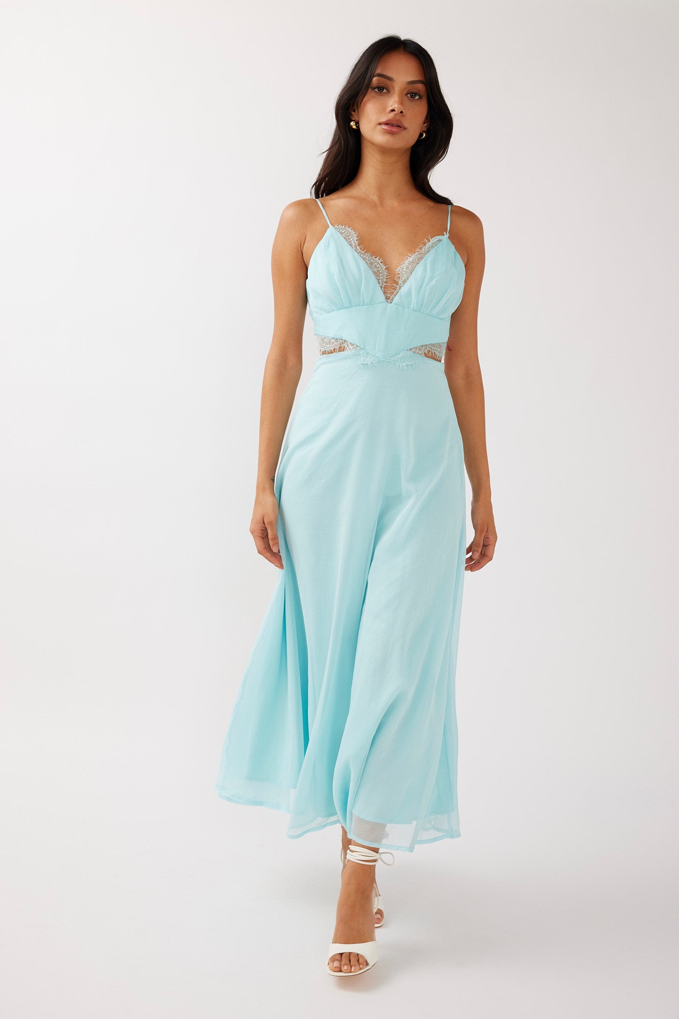 More Love Lace Trim Cut-Out Midi Dress Mint by Selfie Leslie Australia