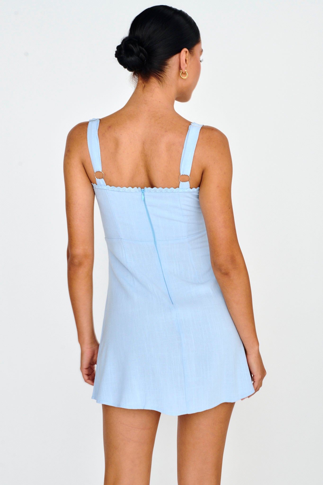 Day Dreamer Pintuck Pleat Mini Dress Blue by Selfie Leslie Australia