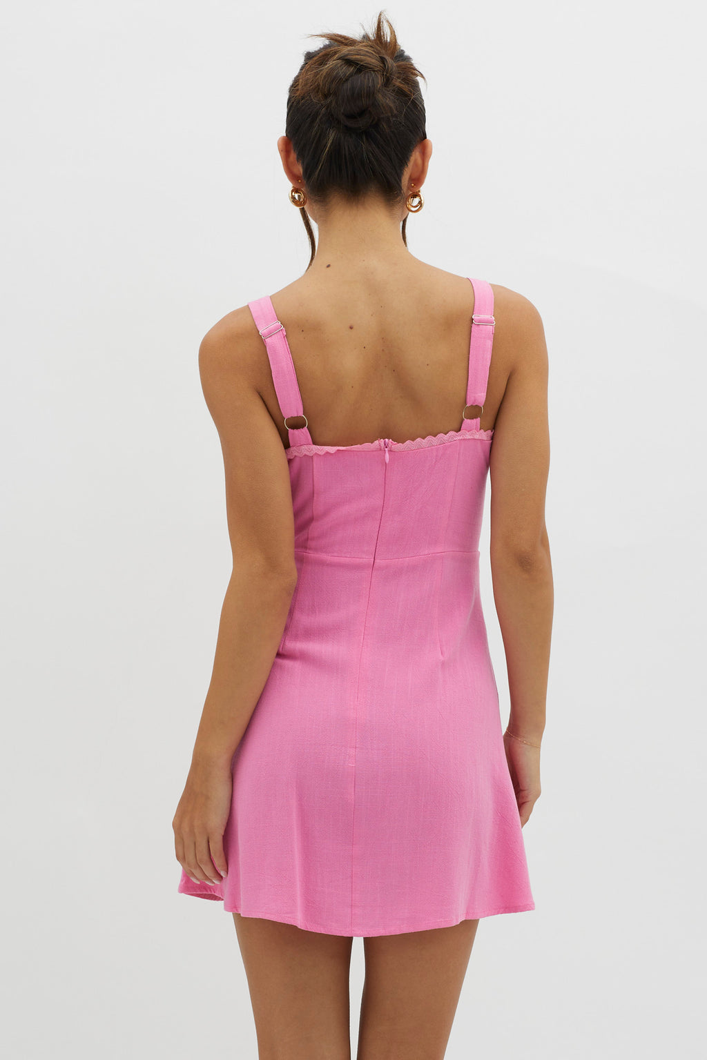 Day Dreamer Pintuck Pleat Mini Dress Hot Pink by Selfie Leslie Australia