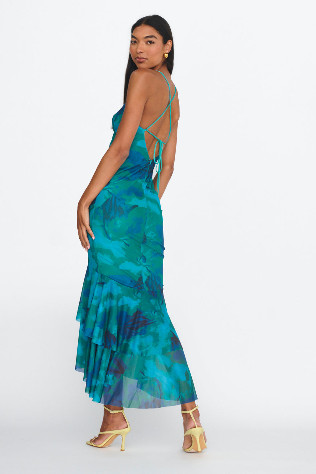 Avalee Layered Hem Mesh Dress Green by Selfie Leslie Australia