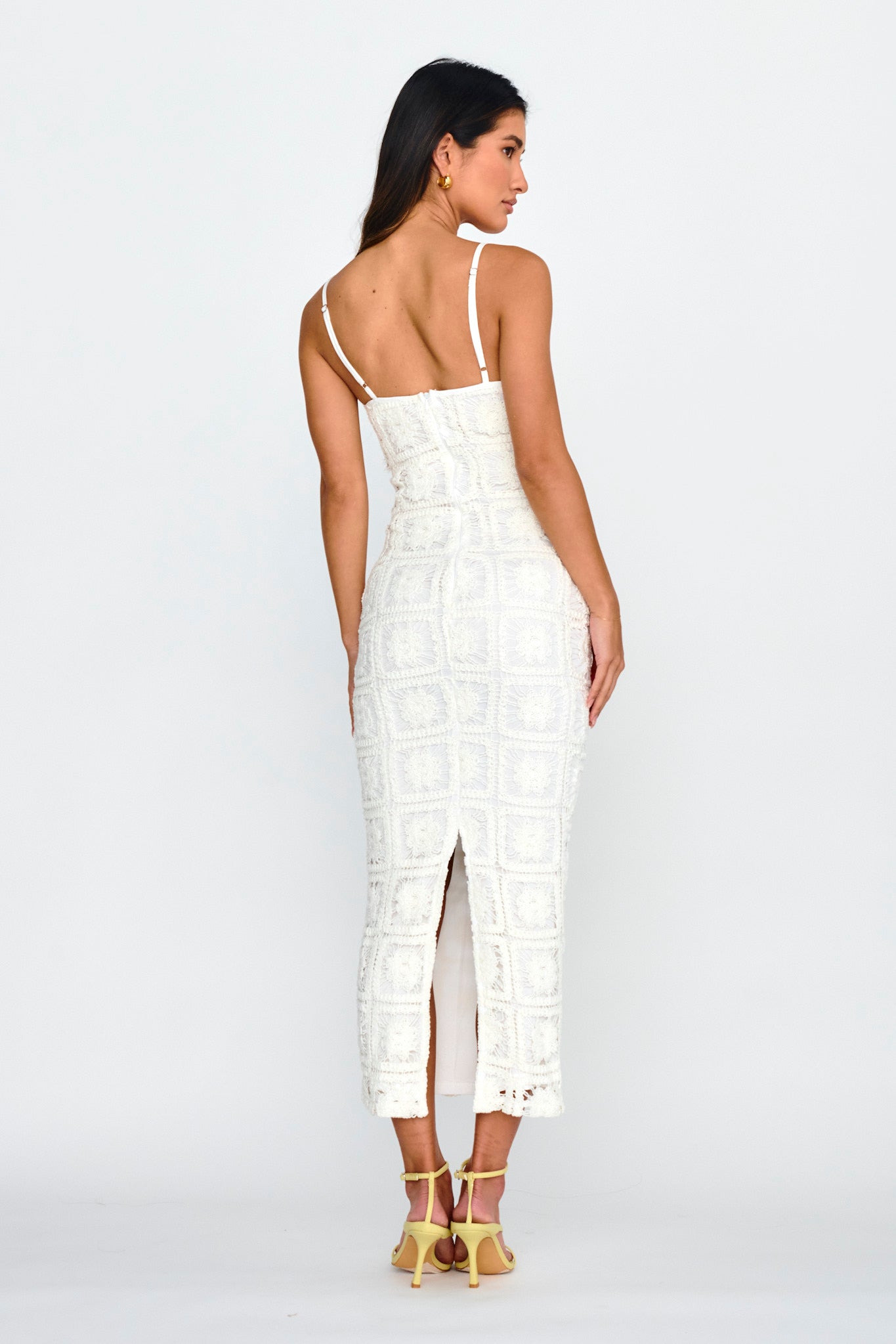 Cayman Sunset Crochet Midi Dress White by Selfie Leslie Australia