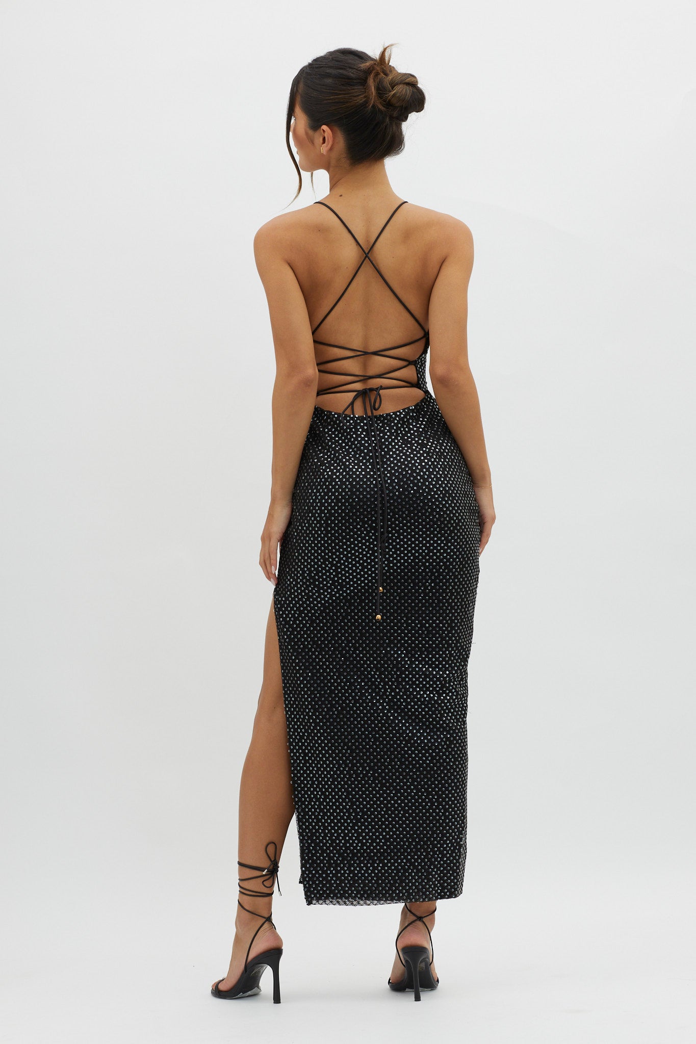 Alysia Plunging Halterneck Maxi Dress Black by Selfie Leslie Australia