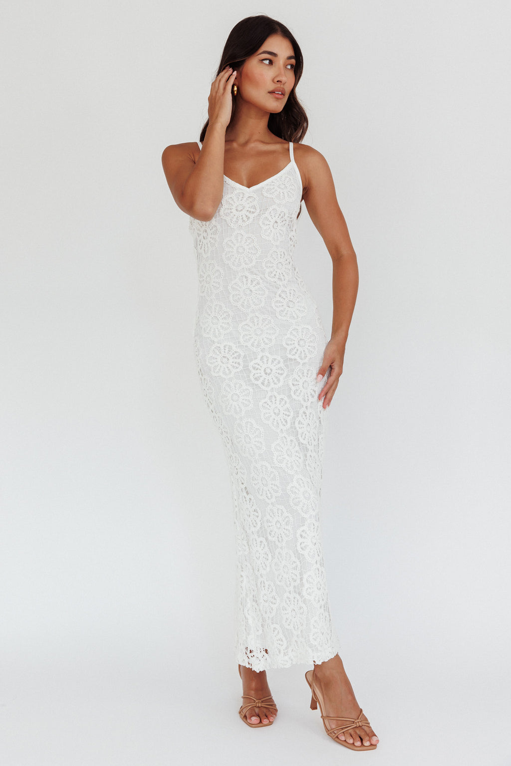Spark Joy Floral Crochet Overlay White by Selfie Leslie Australia