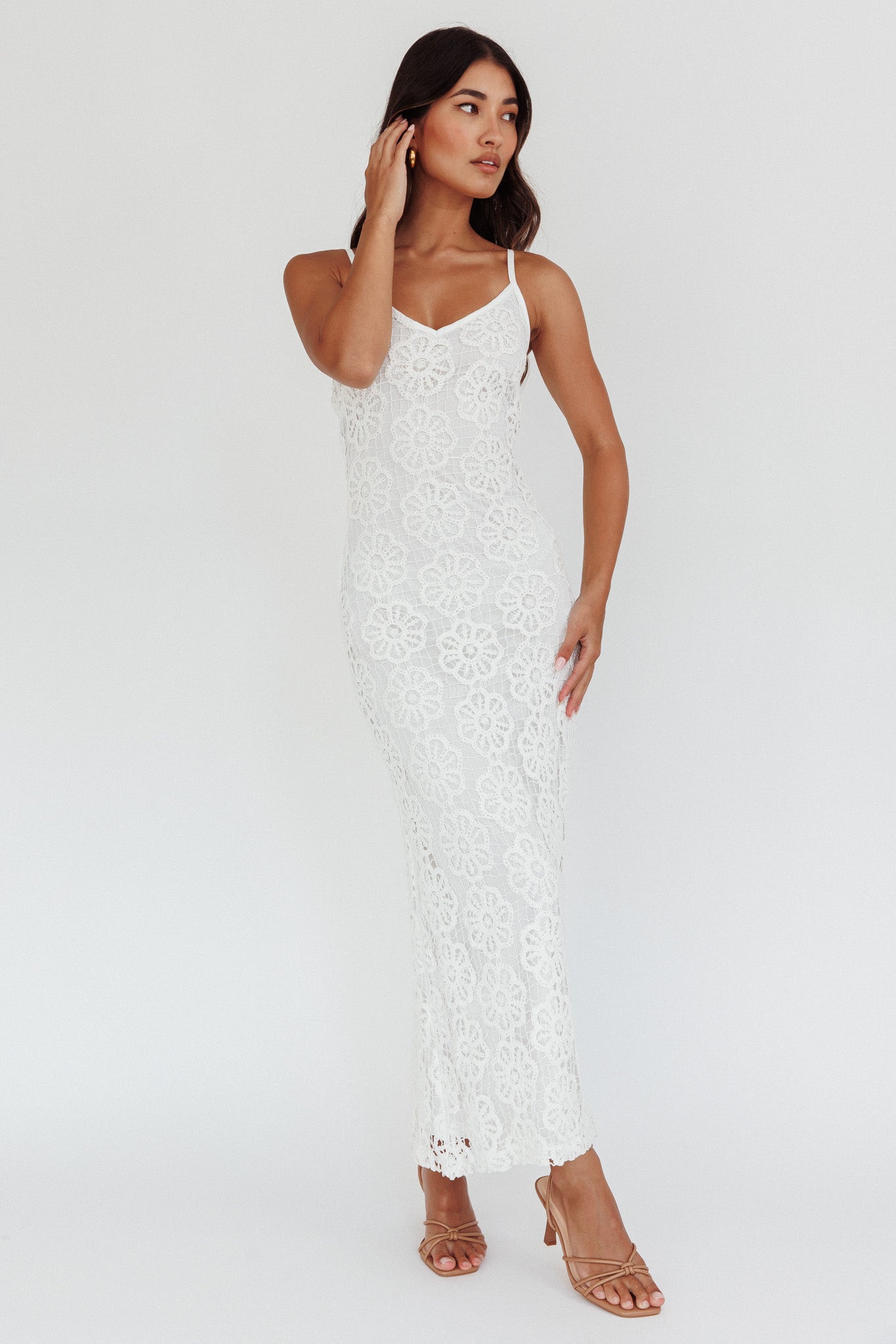 Spark Joy Floral Crochet Overlay White by Selfie Leslie Australia