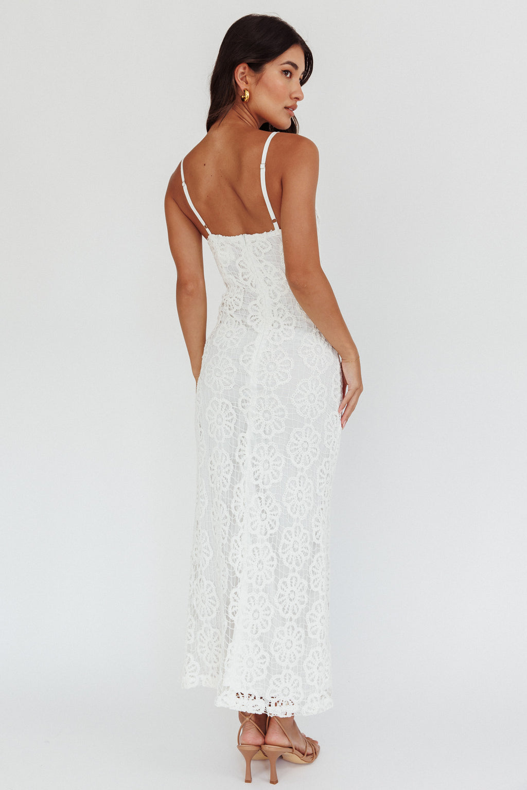 Spark Joy Floral Crochet Overlay White by Selfie Leslie Australia