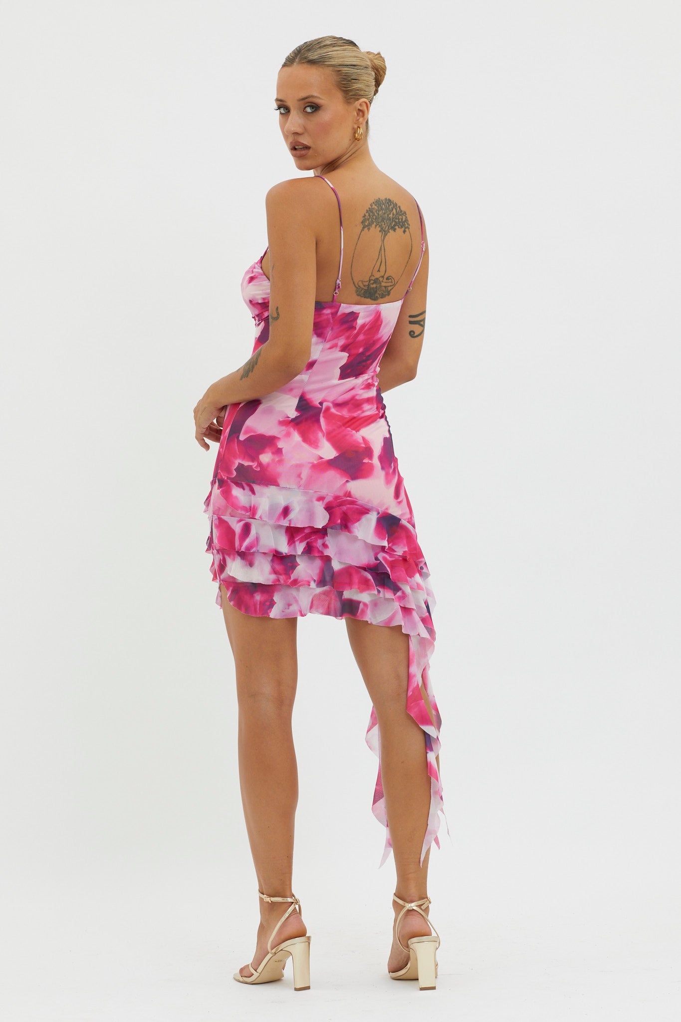 Envious Ruffle Trim Mini Dress Pink by Selfie Leslie Australia