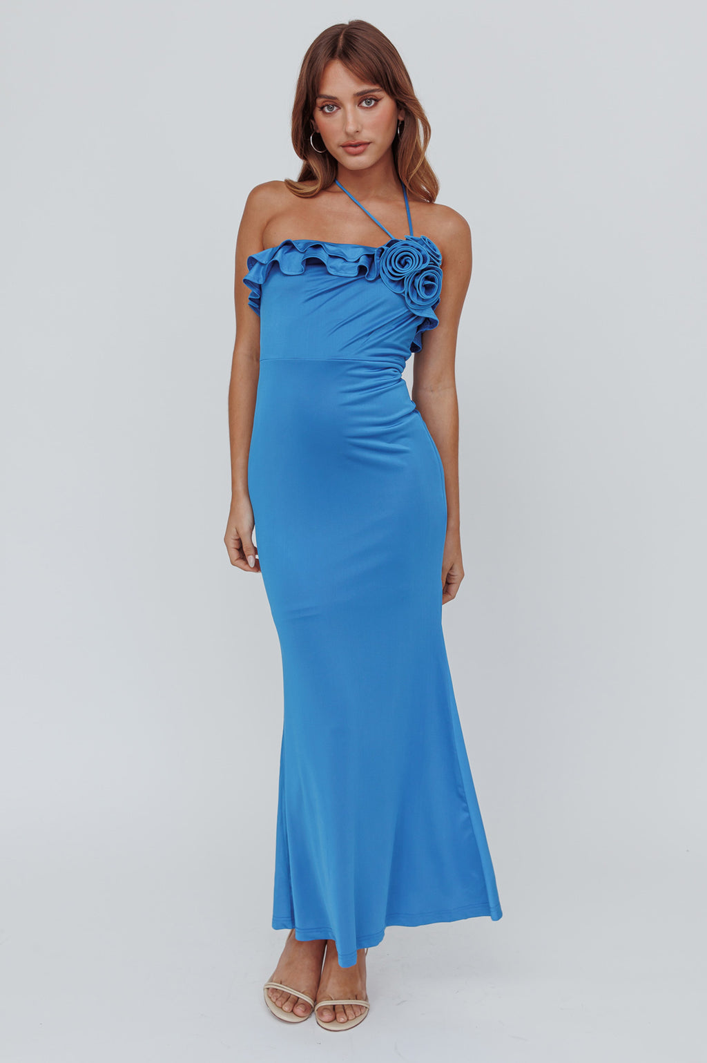 Soul Song Rose Accent Ruffle Dress Ocean by Selfie Leslie Australia