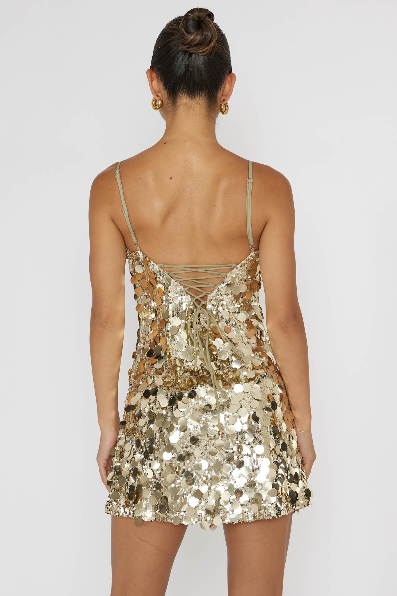 Axel Sequin Mini Dress Gold by Selfie Leslie Australia