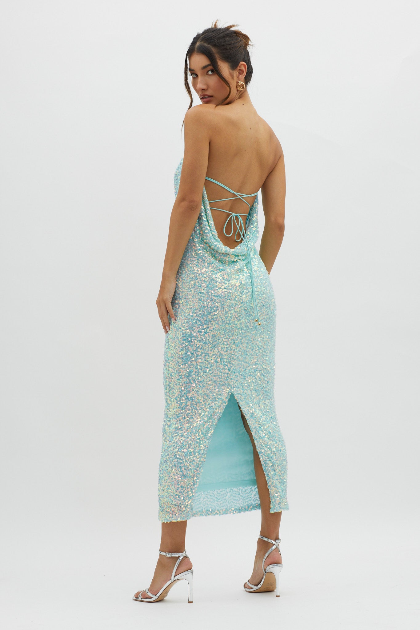 C'est Moi Sequin Laced Back Blue by Selfie Leslie Australia