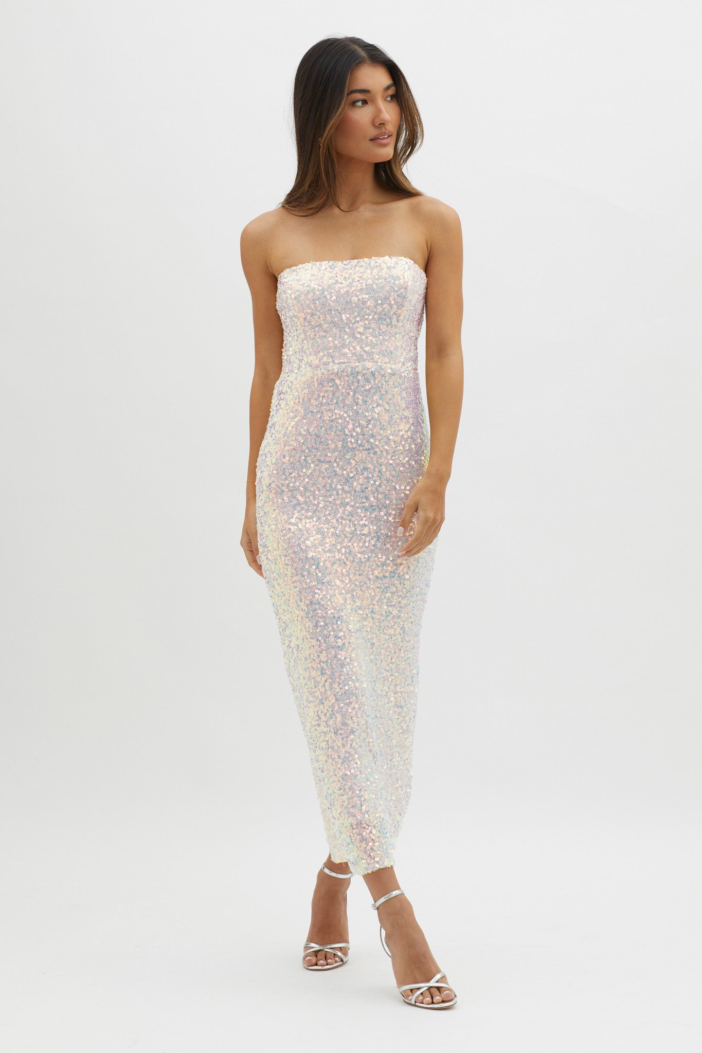 C'est Moi Sequin Laced Back Dress Pink by Selfie Leslie Australia