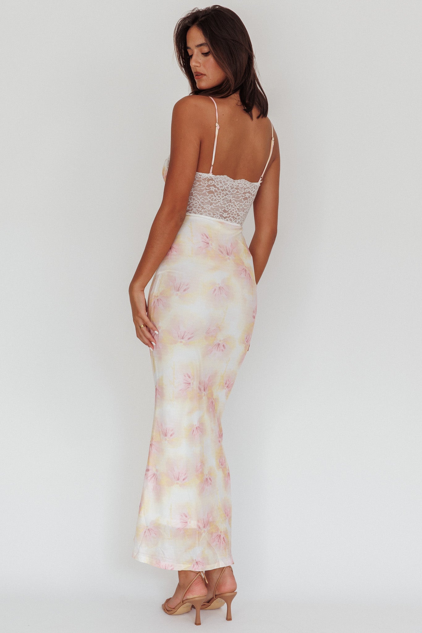Super Shy Floral Lace Maxi Dress Pink by Selfie Leslie Australia