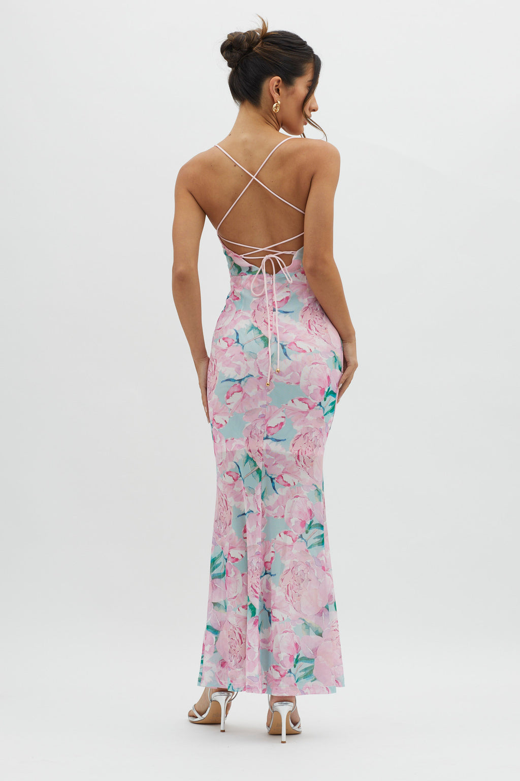 Letting Go Tie-Up Back Maxi Floral Pink by Selfie Leslie Australia