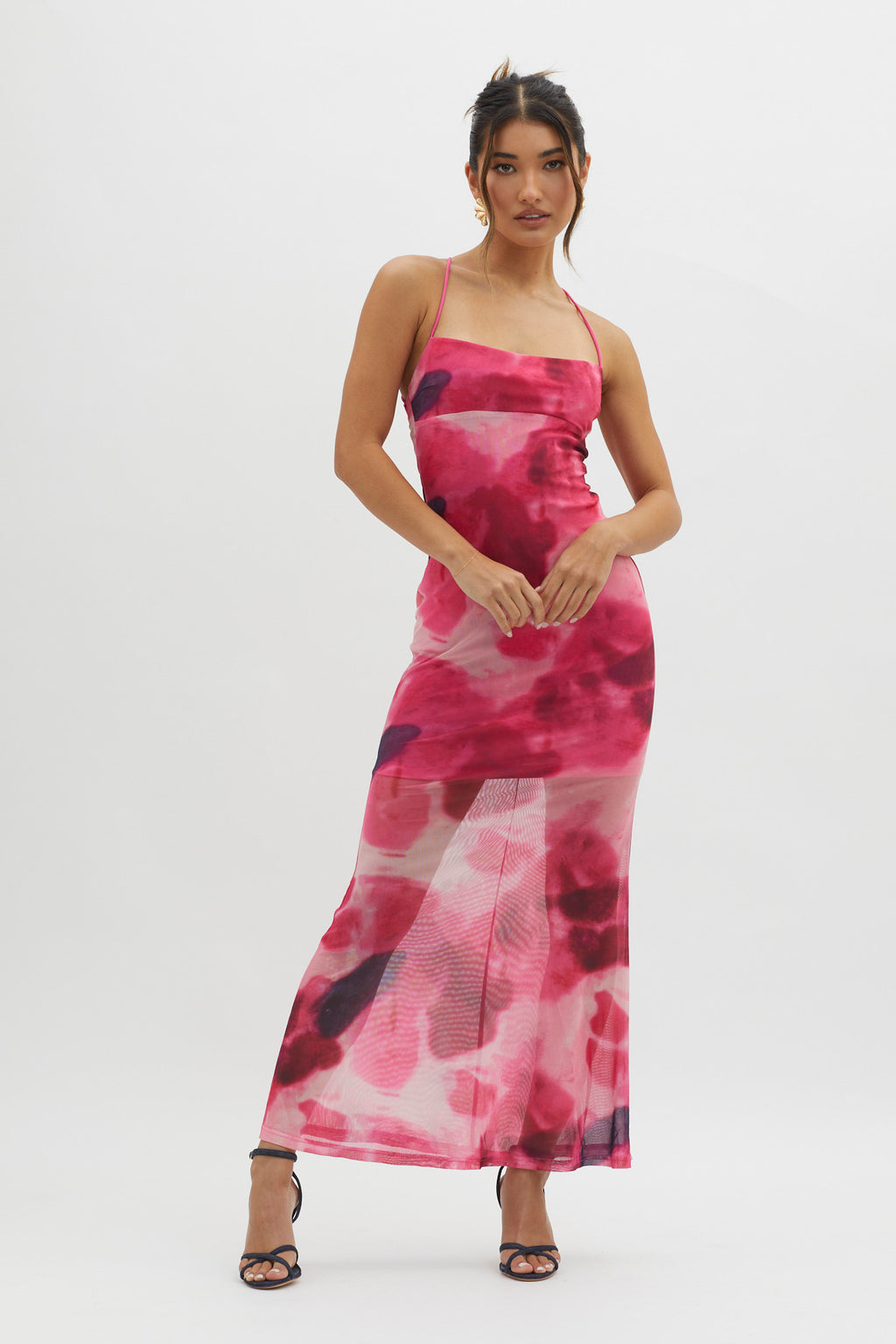 Letting Go Tie-Up Back Maxi Dress Red by Selfie Leslie Australia