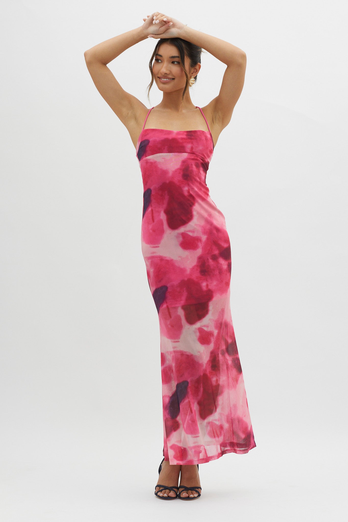 Letting Go Tie-Up Back Maxi Dress Red by Selfie Leslie Australia