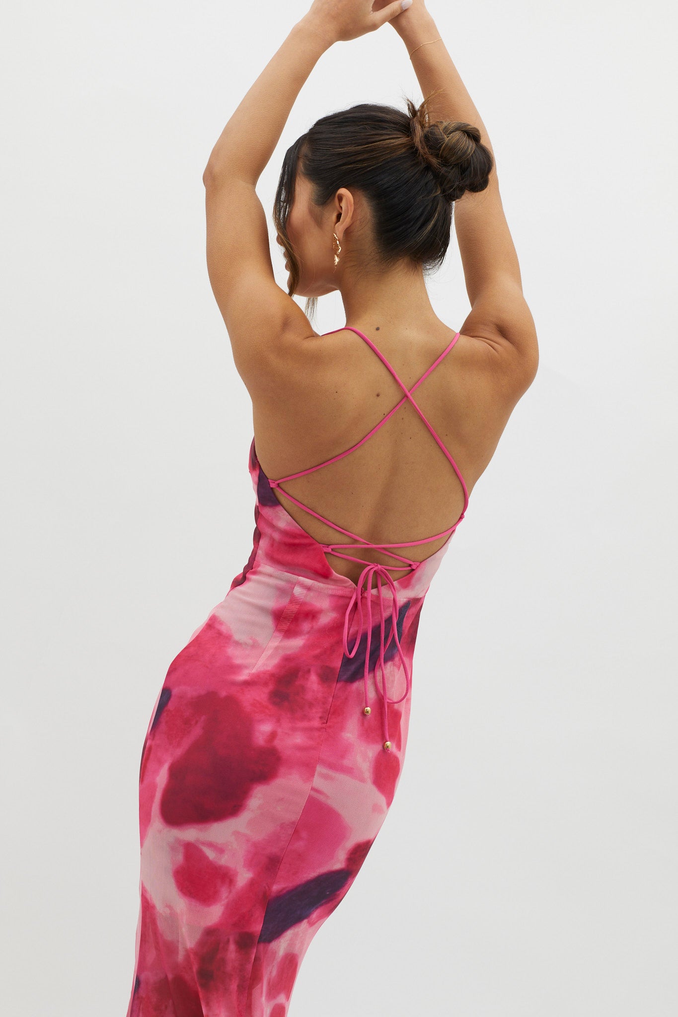 Letting Go Tie-Up Back Maxi Dress Red by Selfie Leslie Australia