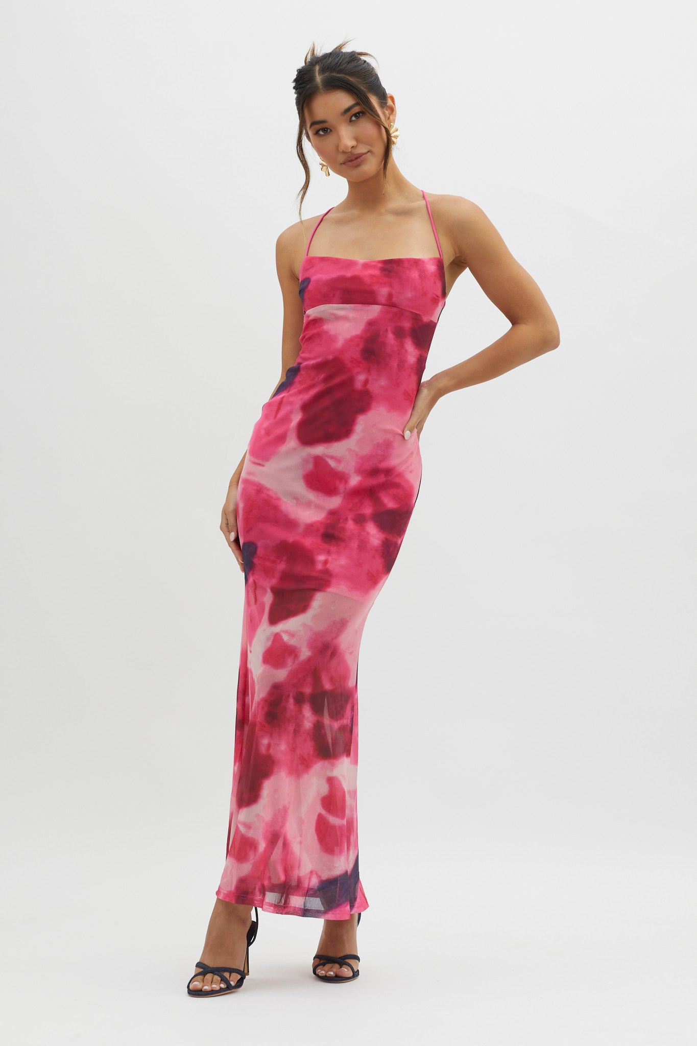 Letting Go Tie-Up Back Maxi Dress Red by Selfie Leslie Australia