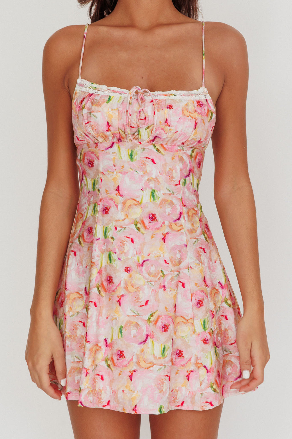 Lead The Way Abstract Print Mini Dress Pink by Selfie Leslie Australia