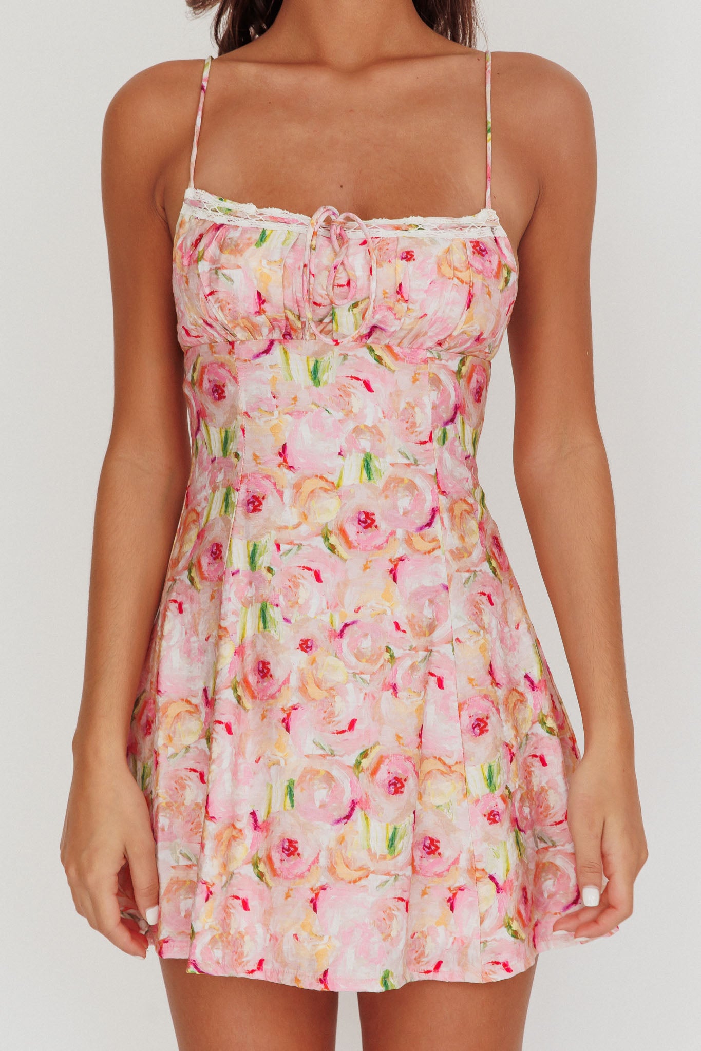 Lead The Way Abstract Print Mini Dress Pink by Selfie Leslie Australia