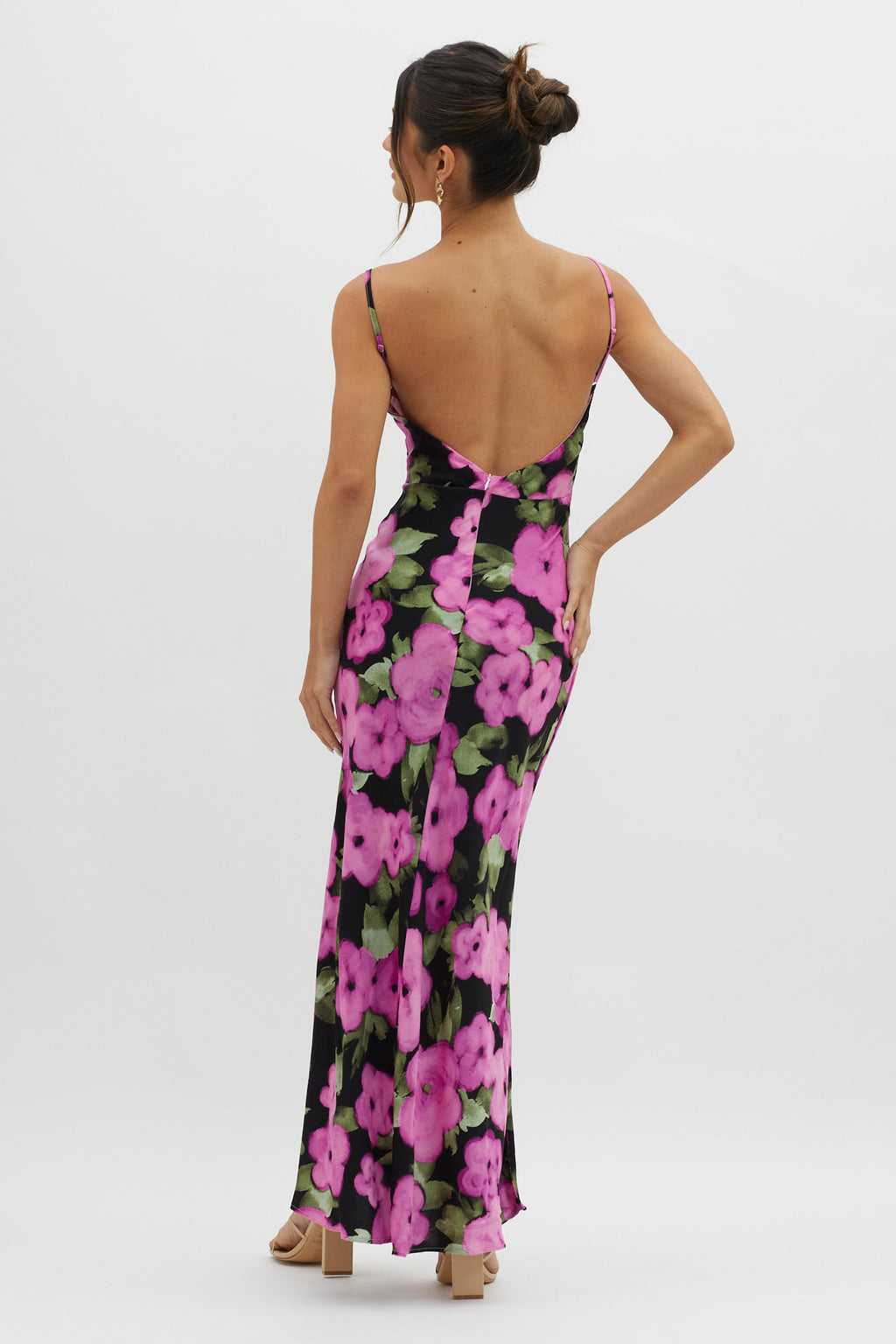 Kasha Low Back Maxi Dress Floral Pink by Selfie Leslie Australia