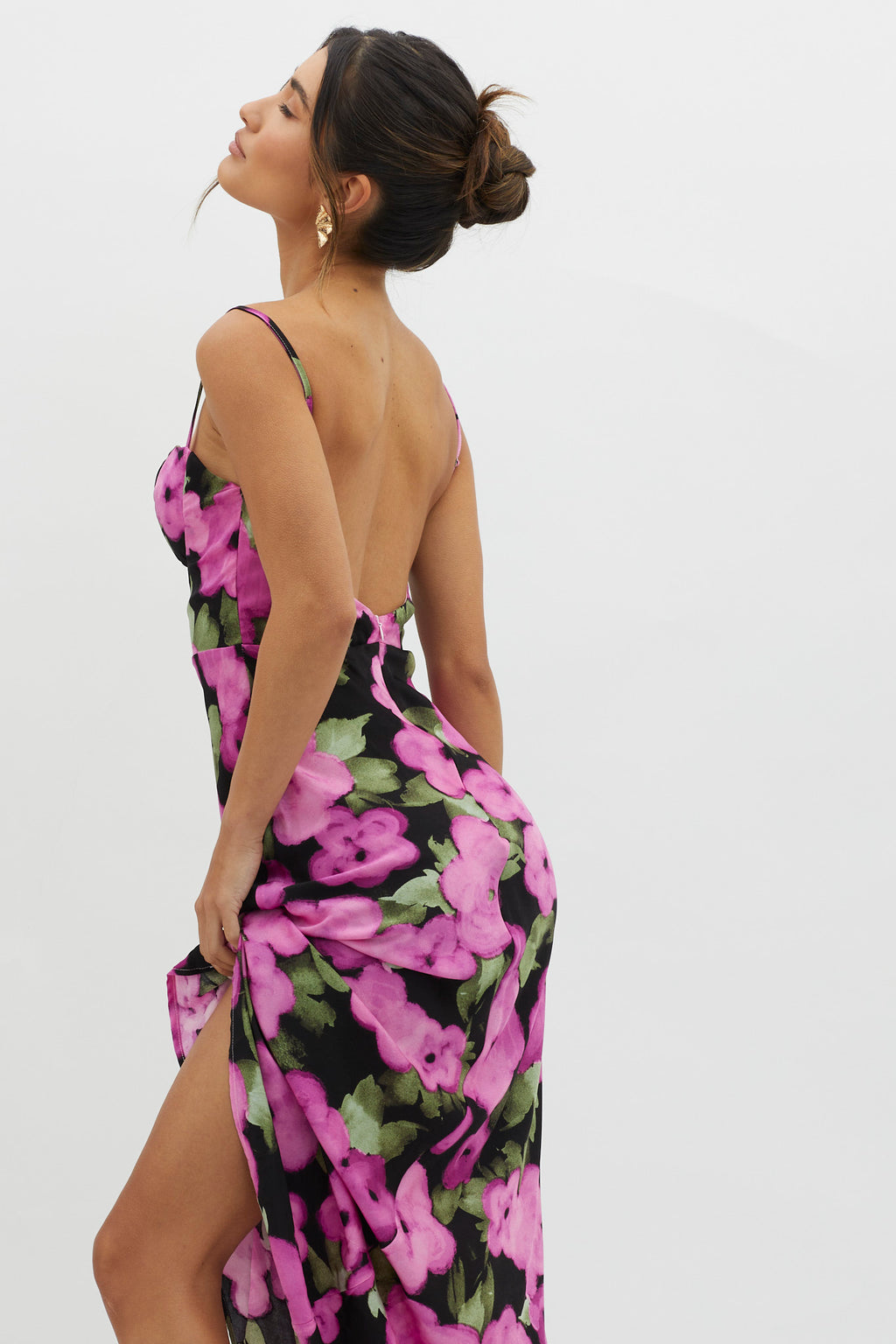 Kasha Low Back Maxi Dress Floral Pink by Selfie Leslie Australia