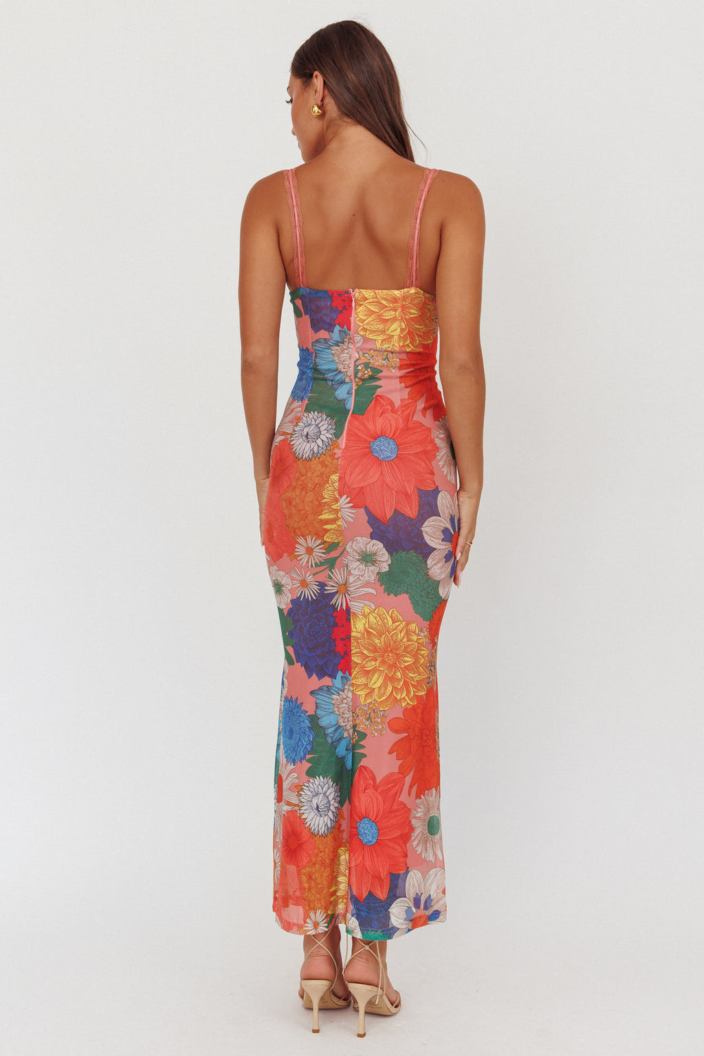 Girl Power Lace Strap Maxi Dress Orange by Selfie Leslie Australia