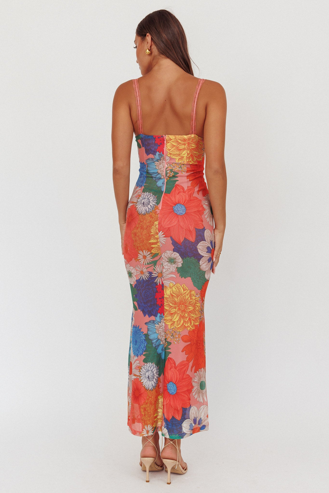 Girl Power Lace Strap Maxi Dress Orange by Selfie Leslie Australia