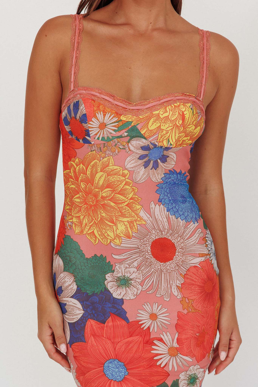 Girl Power Lace Strap Maxi Dress Orange by Selfie Leslie Australia