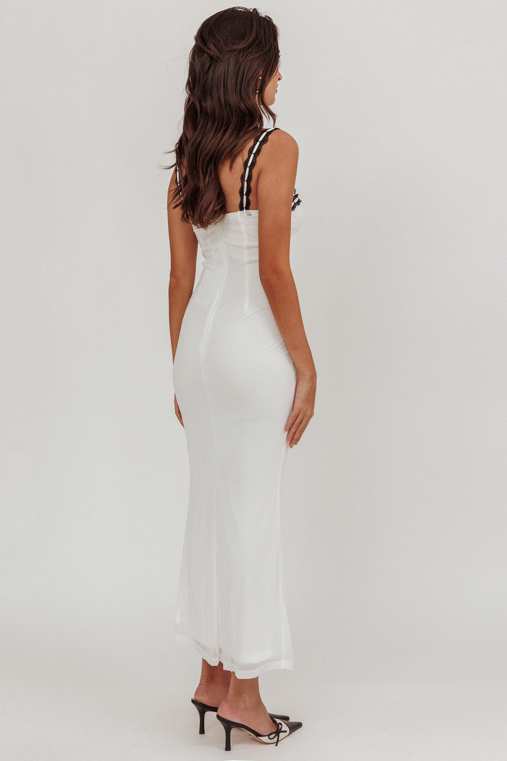 Girl Power Lace Strap Maxi Dress White by Selfie Leslie Australia