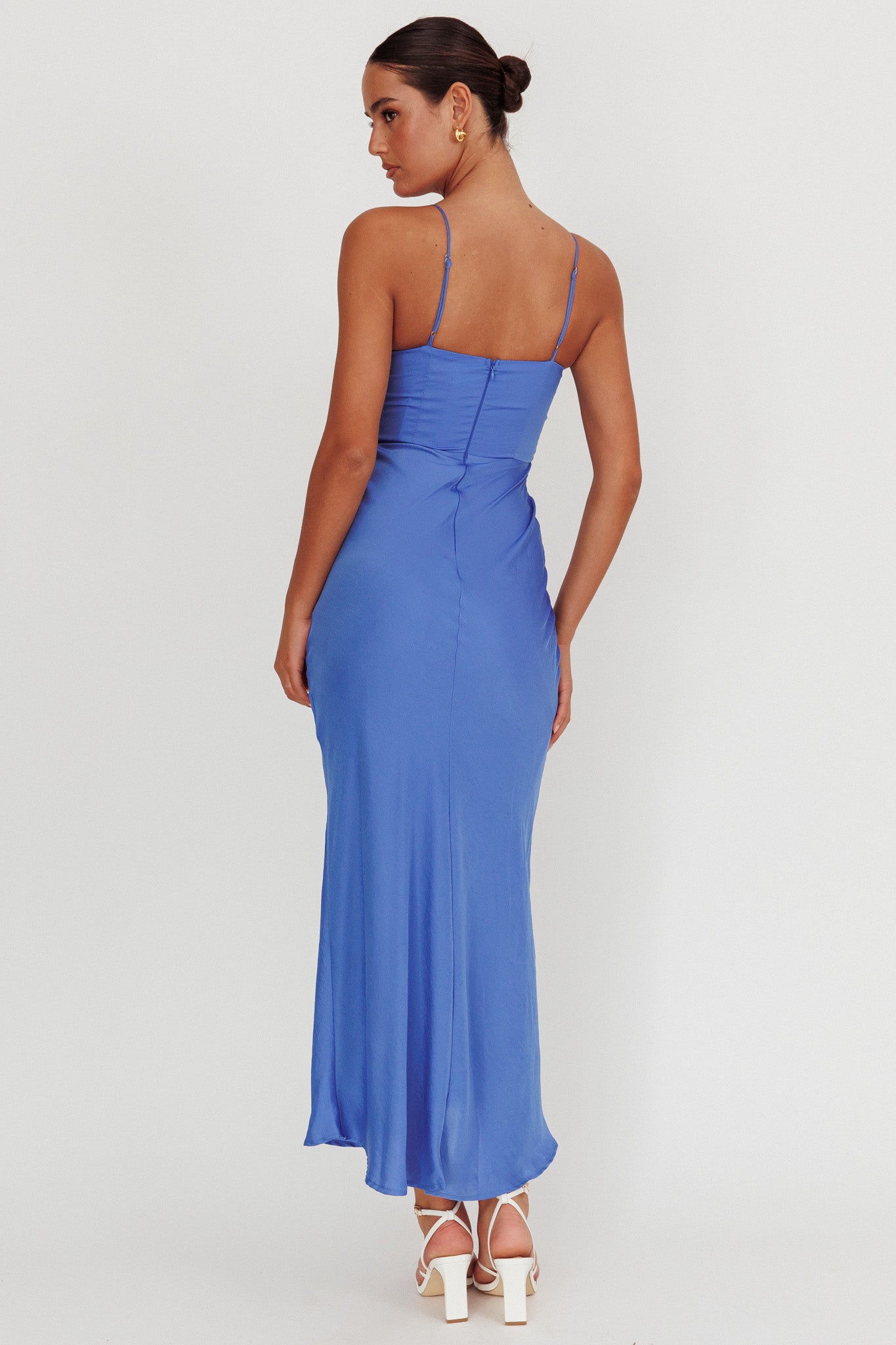 In A Daze Gathered Bust Maxi Dress Blue by Selfie Leslie Australia