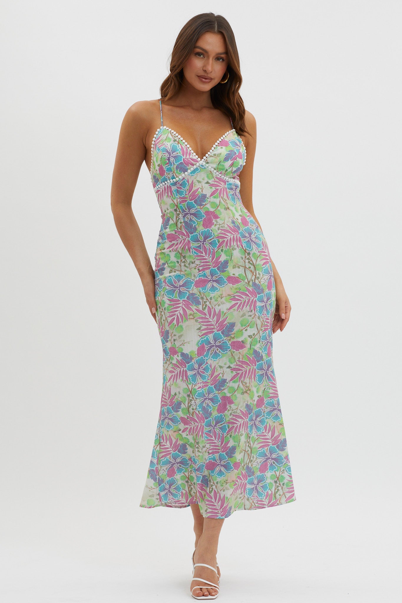 New Acquaintance Low Back Dress Floral Pink by Selfie Leslie Australia