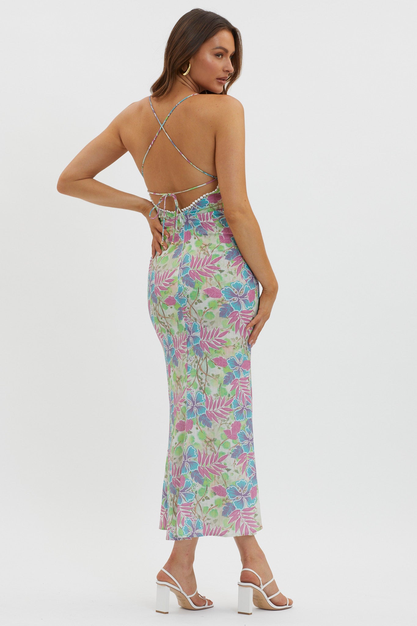 New Acquaintance Low Back Dress Floral Pink by Selfie Leslie Australia