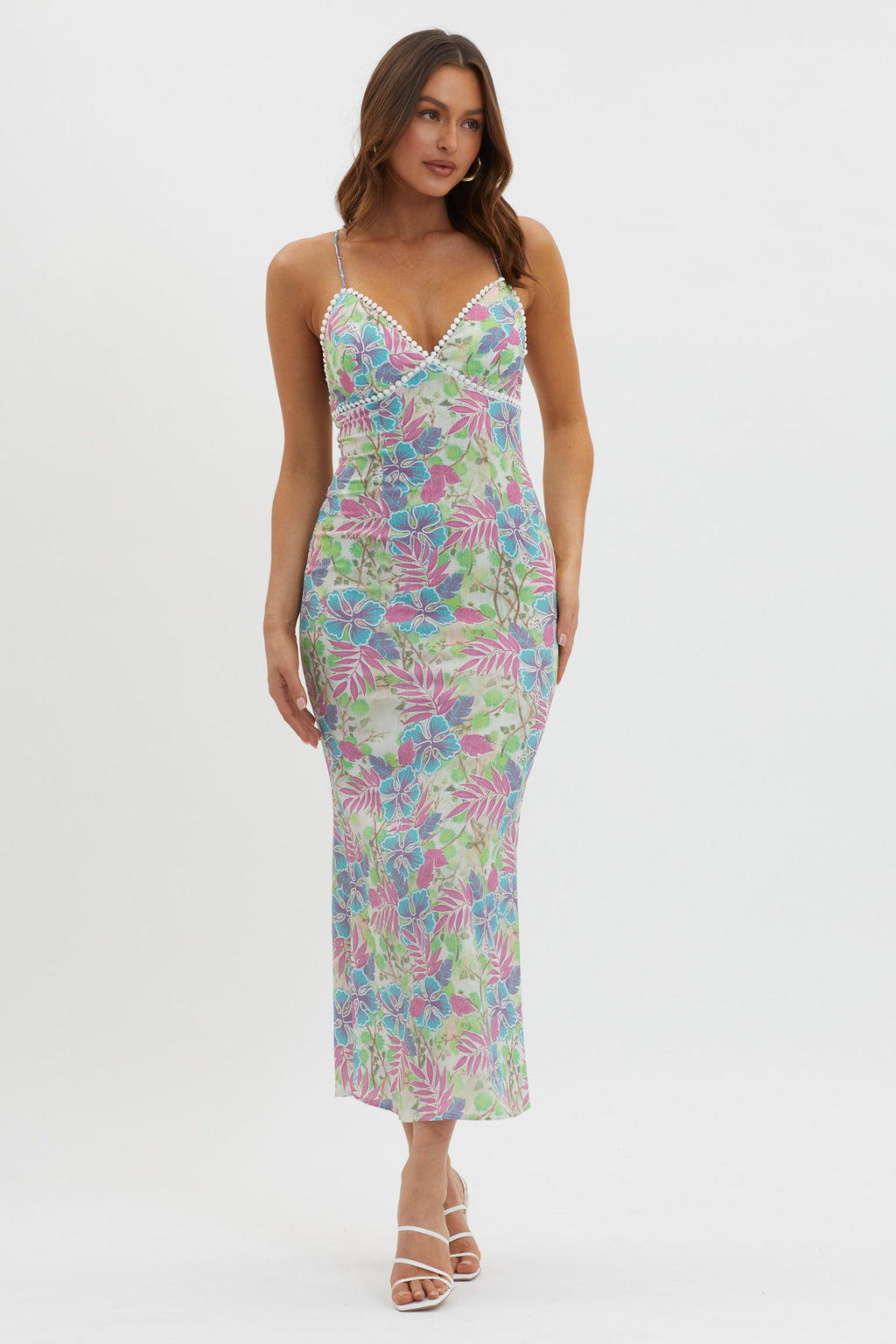 New Acquaintance Low Back Dress Floral Pink by Selfie Leslie Australia
