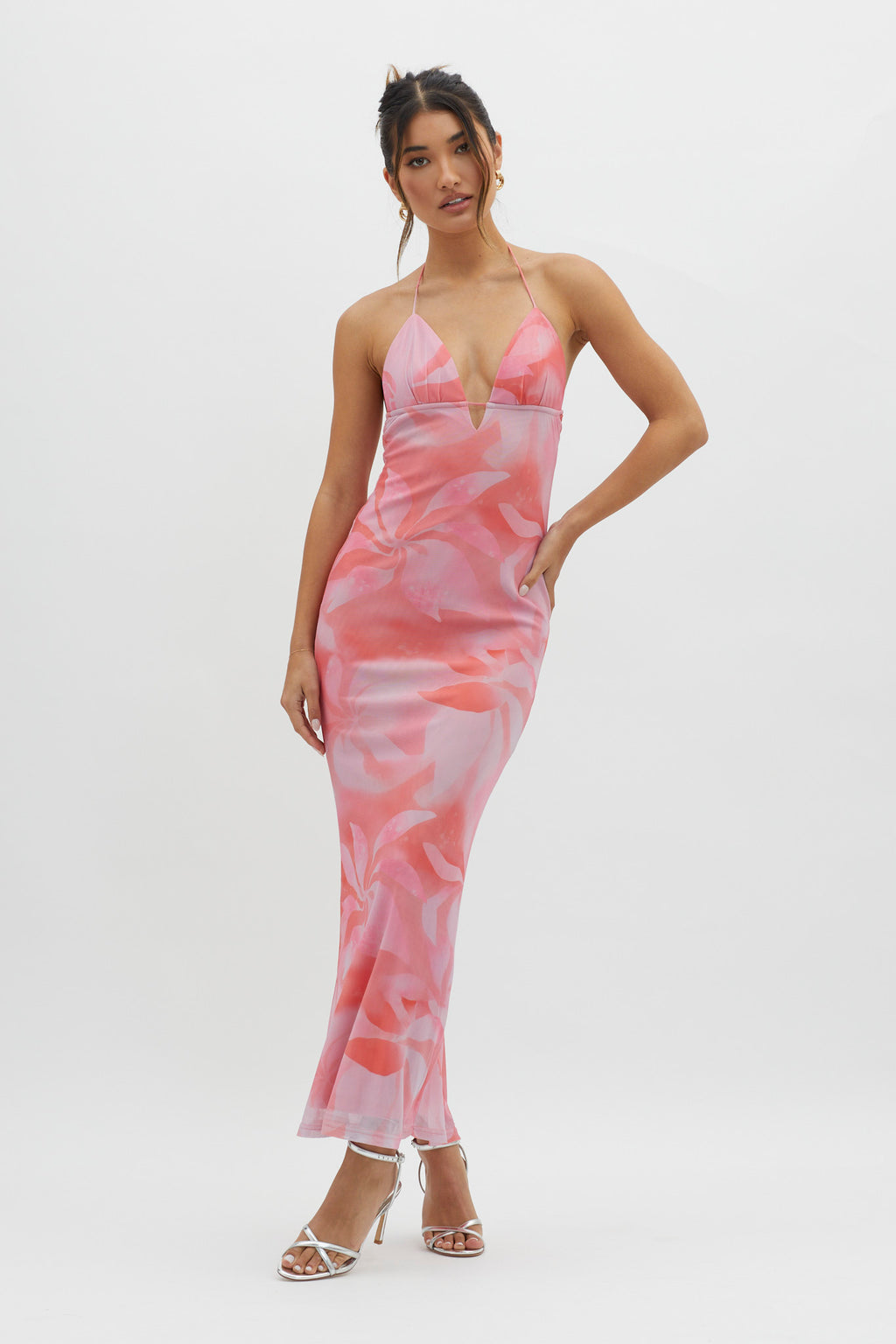 Santa Rosa Ruched Back Maxi Dress Pink by Selfie Leslie Australia