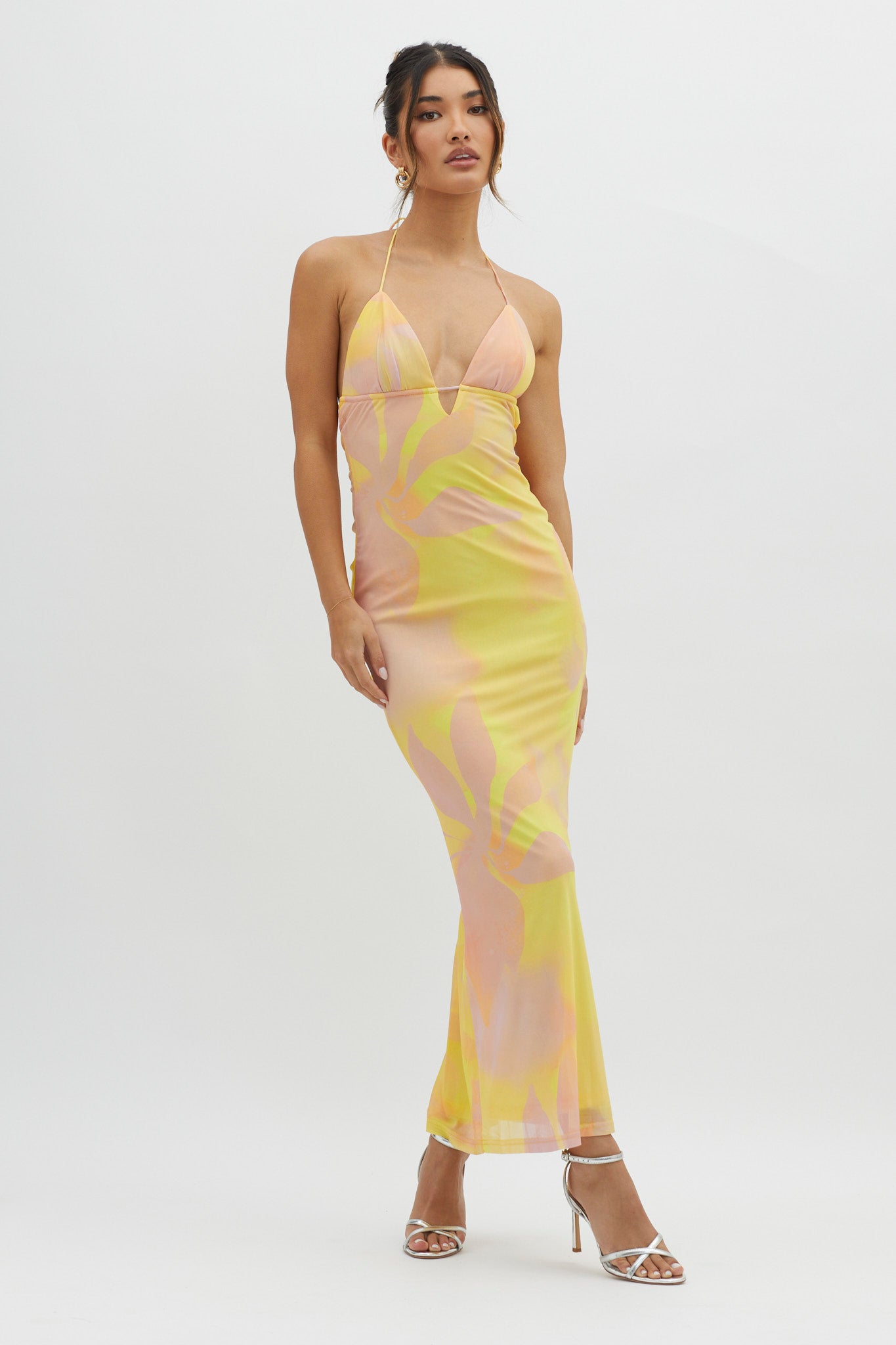 Santa Rosa Ruched Back Maxi Dress Yellow by Selfie Leslie Australia
