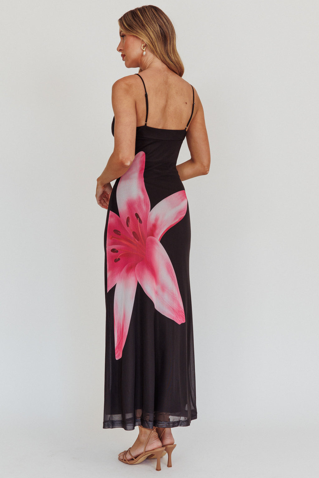 Kailua Floral Print Maxi Dress Black by Selfie Leslie Australia