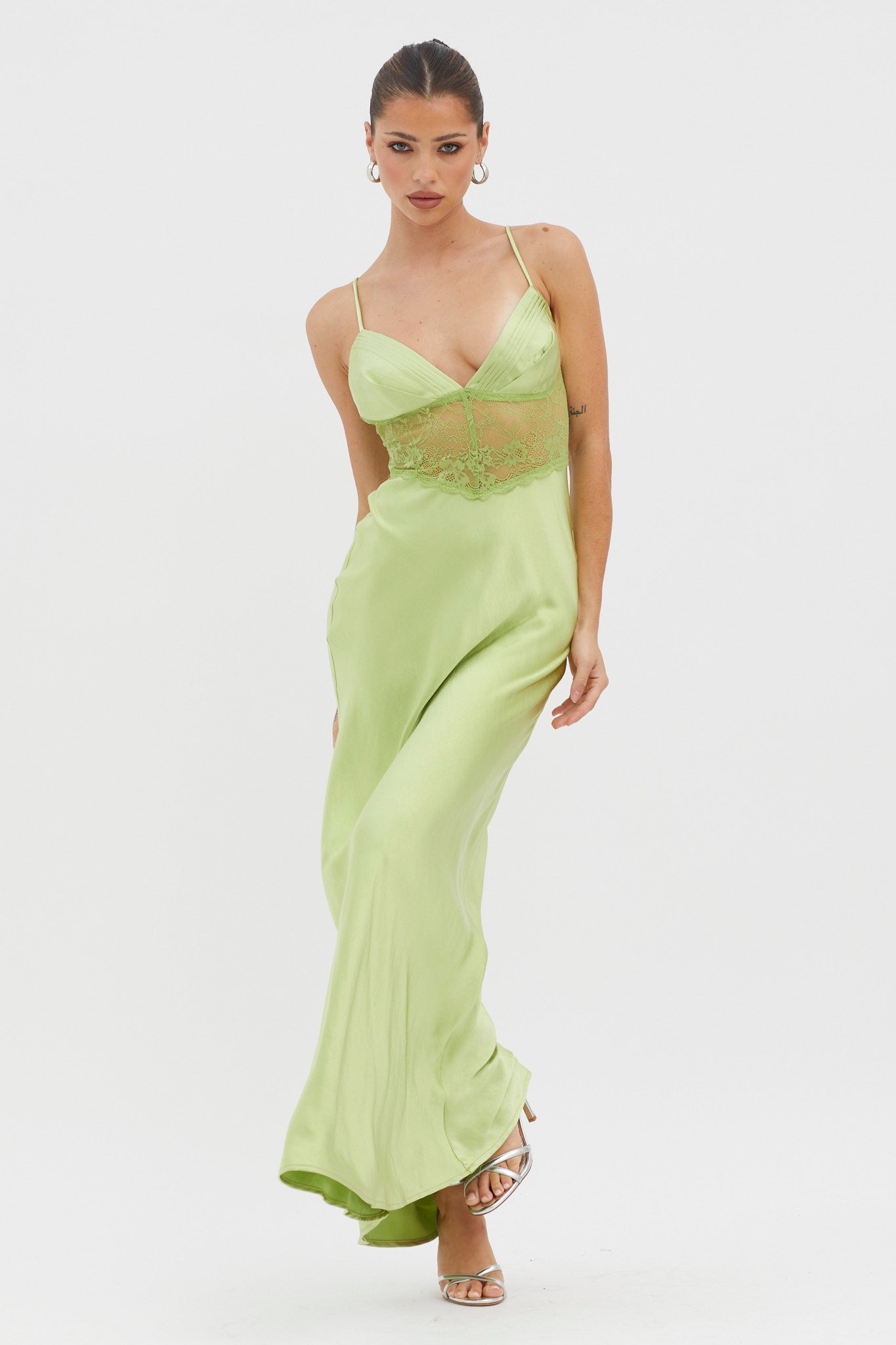 Kinzie Lace Waist Maxi Dress Apple by Selfie Leslie Australia